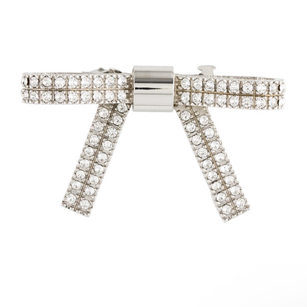 MIU MIU Crystal Bow Tie Hair Clip